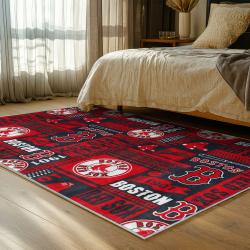 mlb boston red sox baseball team logo sport carpet area rug home decor gift bedroom brs254