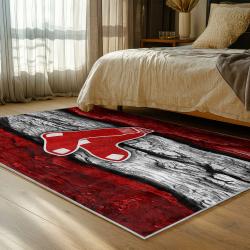 mlb boston red sox baseball team logo sport carpet area rug home decor gift bedroom brs261