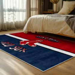 mlb boston red sox baseball team logo sport carpet area rug home decor gift bedroom brs270