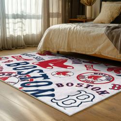mlb boston red sox baseball team logo sport carpet area rug home decor gift bedroom brs274