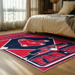 mlb boston red sox baseball team logo sport carpet area rug home decor gift bedroom brs275