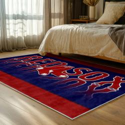 mlb boston red sox baseball team logo sport carpet area rug home decor gift bedroom brs281