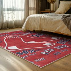 mlb boston red sox baseball team logo sport carpet area rug home decor gift bedroom brs87