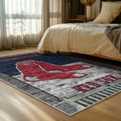 mlb boston red sox baseball team logo sport carpet area rug home decor gift bedroom brs88