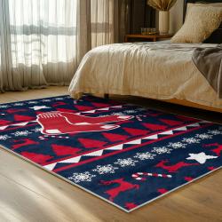 mlb boston red sox baseball team logo sport carpet area rug home decor gift bedroom brs90