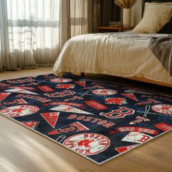 mlb boston red sox baseball team logo sport carpet area rug home decor gift bedroom brs92