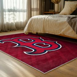 mlb boston red sox baseball team logo sport carpet area rug home decor gift bedroom brs96