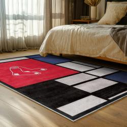 mlb boston red sox baseball team logo sport carpet area rug home decor gift bedroom brs97