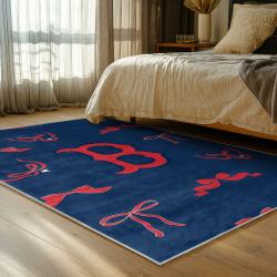 mlb boston red sox baseball team logo sport carpet area rug home decor gift bedroom brs99