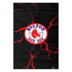 mlb boston red sox baseball team logo sport carpet area rug home decor gift brs190