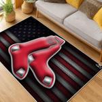 mlb boston red sox baseball team logo sport carpet area rug home decor gift living room brs120