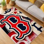 mlb boston red sox baseball team logo sport carpet area rug home decor gift living room brs121