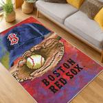 mlb boston red sox baseball team logo sport carpet area rug home decor gift living room brs128