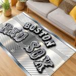 mlb boston red sox baseball team logo sport carpet area rug home decor gift living room brs151