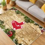 mlb boston red sox baseball team logo sport carpet area rug home decor gift living room brs158