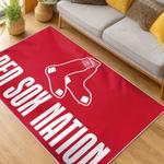 mlb boston red sox baseball team logo sport carpet area rug home decor gift living room brs175