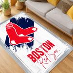 mlb boston red sox baseball team logo sport carpet area rug home decor gift living room brs176