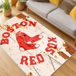 mlb boston red sox baseball team logo sport carpet area rug home decor gift living room brs187