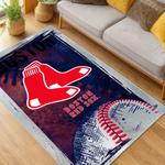 mlb boston red sox baseball team logo sport carpet area rug home decor gift living room brs219