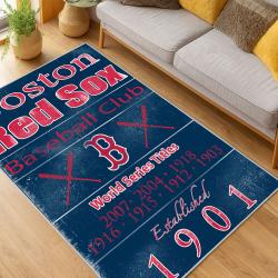 MLB Boston Red Sox Baseball Team Logo Sport Carpet Area Rug Home Decor Gift BRS223