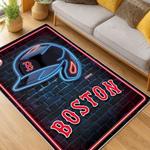 mlb boston red sox baseball team logo sport carpet area rug home decor gift living room brs227