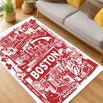 mlb boston red sox baseball team logo sport carpet area rug home decor gift living room brs235