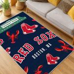 mlb boston red sox baseball team logo sport carpet area rug home decor gift living room brs237