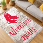 mlb boston red sox baseball team logo sport carpet area rug home decor gift living room brs247