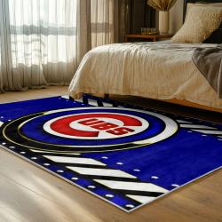 mlb chicago cubs area rug non slip baseball carpet home decor gift idea for fans bedroom cac100