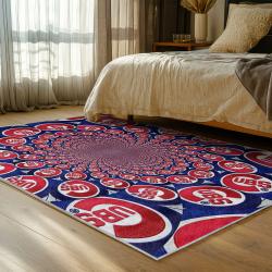 mlb chicago cubs area rug non slip baseball carpet home decor gift idea for fans bedroom cac103