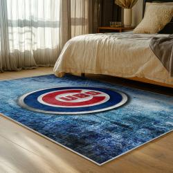 mlb chicago cubs area rug non slip baseball carpet home decor gift idea for fans bedroom cac106