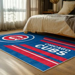 mlb chicago cubs area rug non slip baseball carpet home decor gift idea for fans bedroom cac107