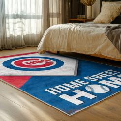 mlb chicago cubs area rug non slip baseball carpet home decor gift idea for fans bedroom cac108
