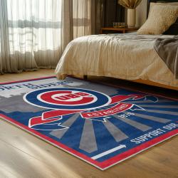 mlb chicago cubs area rug non slip baseball carpet home decor gift idea for fans bedroom cac110