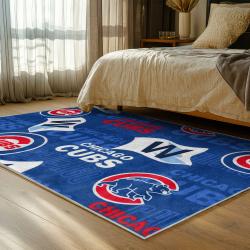 mlb chicago cubs area rug non slip baseball carpet home decor gift idea for fans bedroom cac111