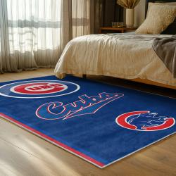 mlb chicago cubs area rug non slip baseball carpet home decor gift idea for fans bedroom cac113