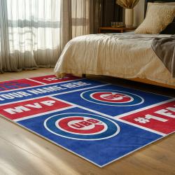 mlb chicago cubs area rug non slip baseball carpet home decor gift idea for fans bedroom cac118