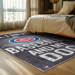 mlb chicago cubs area rug non slip baseball carpet home decor gift idea for fans bedroom cac127