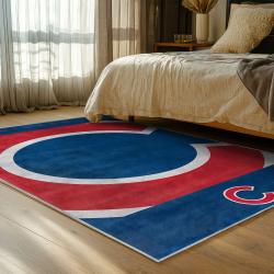 mlb chicago cubs area rug non slip baseball carpet home decor gift idea for fans bedroom cac131