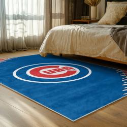 mlb chicago cubs area rug non slip baseball carpet home decor gift idea for fans bedroom cac134