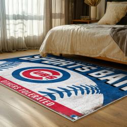mlb chicago cubs area rug non slip baseball carpet home decor gift idea for fans bedroom cac135