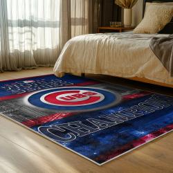 mlb chicago cubs area rug non slip baseball carpet home decor gift idea for fans bedroom cac136