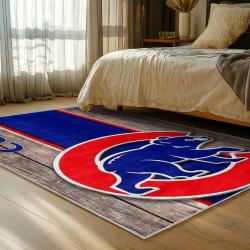 mlb chicago cubs area rug non slip baseball carpet home decor gift idea for fans bedroom cac140