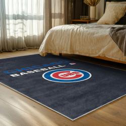 mlb chicago cubs area rug non slip baseball carpet home decor gift idea for fans bedroom cac143