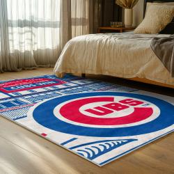 mlb chicago cubs area rug non slip baseball carpet home decor gift idea for fans bedroom cac144