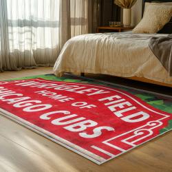 mlb chicago cubs area rug non slip baseball carpet home decor gift idea for fans bedroom cac152