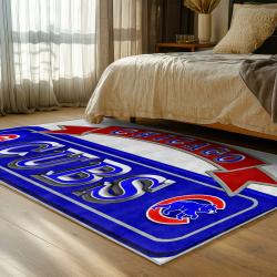 mlb chicago cubs area rug non slip baseball carpet home decor gift idea for fans bedroom cac153