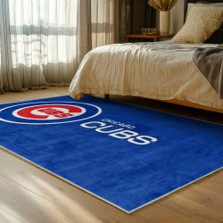 mlb chicago cubs area rug non slip baseball carpet home decor gift idea for fans bedroom cac155