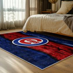mlb chicago cubs area rug non slip baseball carpet home decor gift idea for fans bedroom cac163