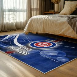 mlb chicago cubs area rug non slip baseball carpet home decor gift idea for fans bedroom cac164